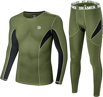 DIKAMEN Men's Thermal Underwear Fleece Lined Performance Set
