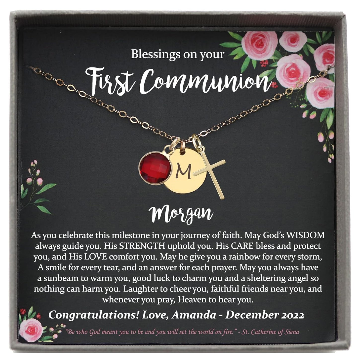 Personalized First Communion Gifts for Girls - Custom Necklace