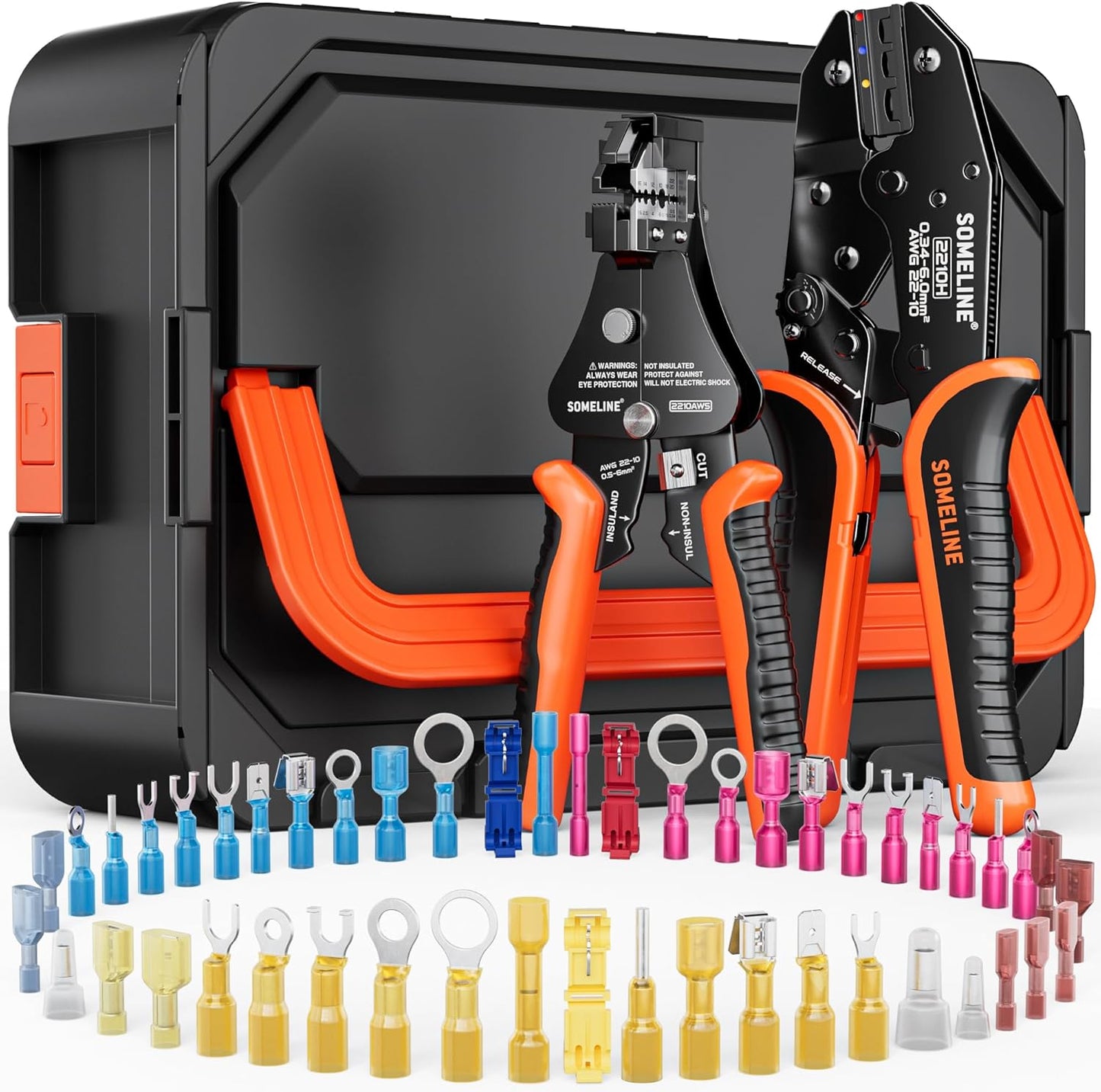 SOMELINE Heat Shrink Connector Crimping Tool Kit for 22-10 AWG