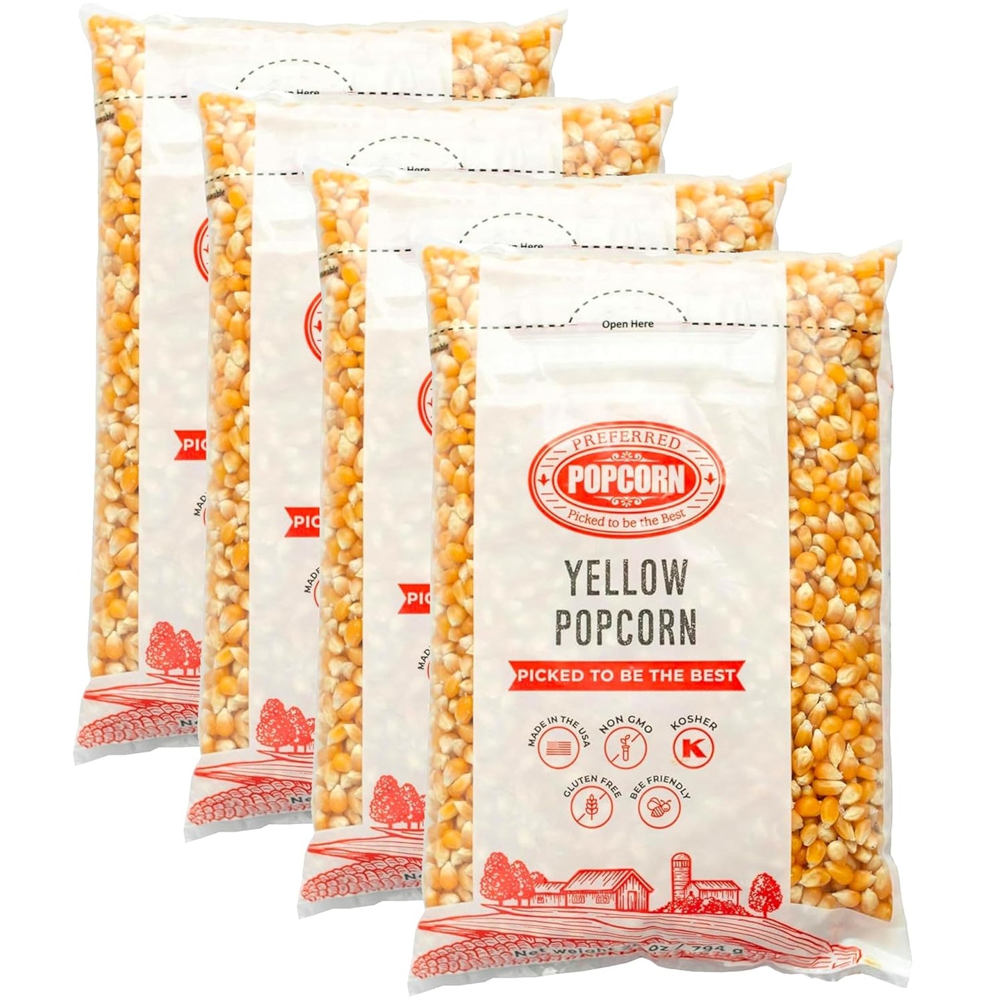 Non-GMO Popcorn Pack x4 - 30 Servings Each