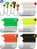 60 Pieces Fishing Lures Jig Heads Ball Head Hooks - Colorful Pack
