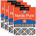 Nordic Pure 20x25x5 MERV 15 Plus Carbon Replacement Filter - 4 Pack