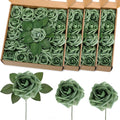 Artificial Foam Rose Bouquet 100 Pieces Elf Green - DIY Wedding Decor