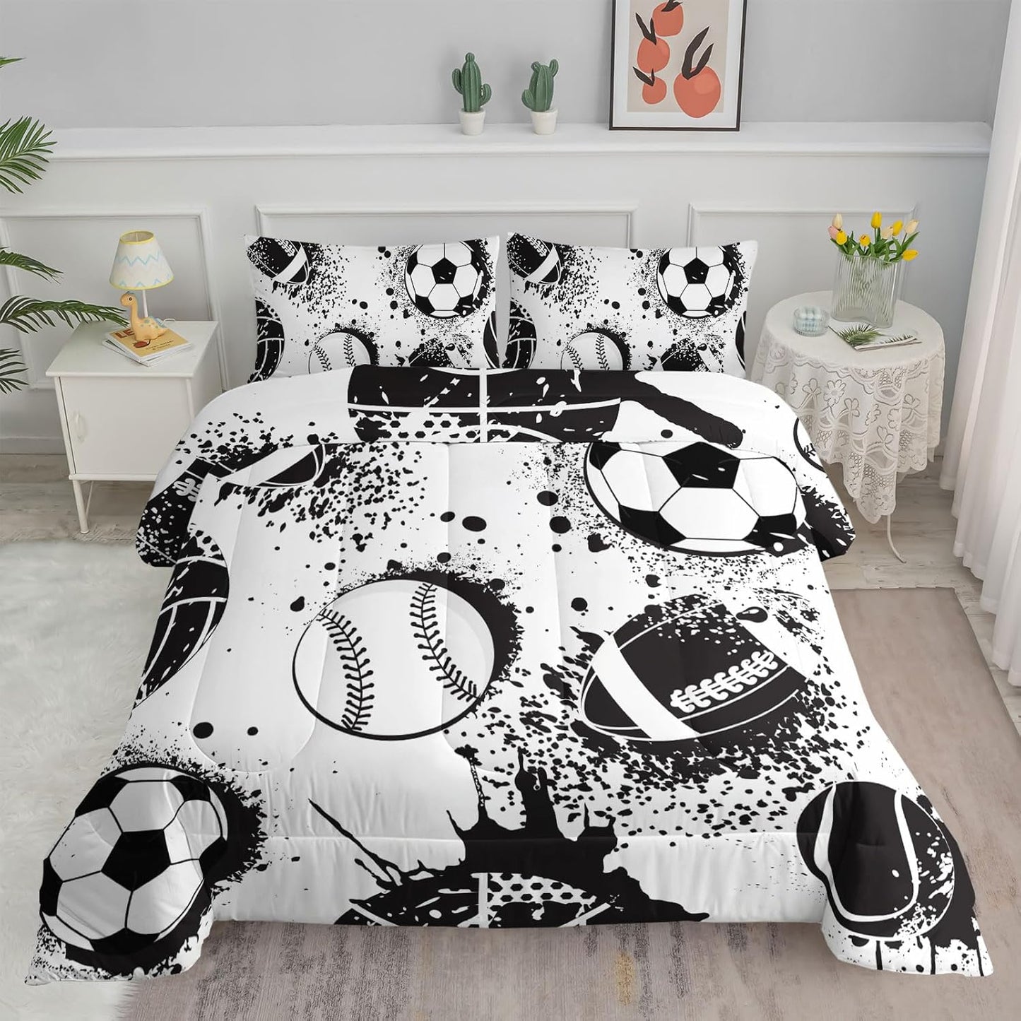 Axolotl Ball Sports Comforter Set for Boys - Fun Bedding
