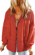 Waffle Knit Hoodies for Women Zip Up Jackets by Dokotoo