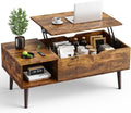 OLIXIS Wooden Lift Top Coffee Table - Hidden Storage for Small Spaces