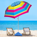 8FT Large Beach Umbrella with UPF50+ UV Protection - Wind Resistant