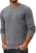 Mens Cable Knit Pullover Sweater for Men - Casual Crewneck Comfort