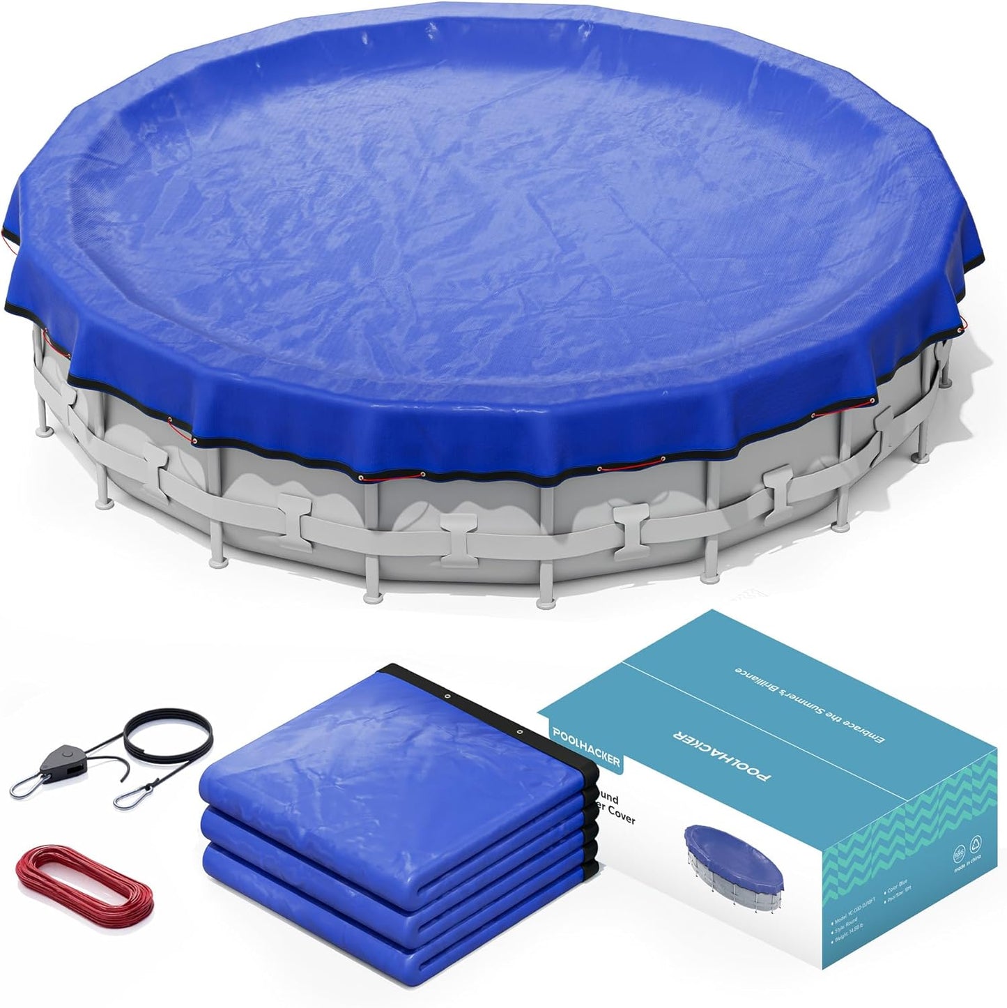 POOLHACKER Winter Pool Cover for 21ft Round Above Ground Pools