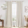 Guken Cream Linen Blackout Curtains for Living Room 90 Inch