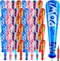 Inflatable Baseball Bat Party Favors 48 Pack - Colorful 17 in Bats