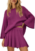 Womens 2 Piece Sweater Skirt Set - Comfy Matching Lounge Set