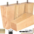 Premium Ash Wood Square Furniture Legs (Full Install Kit) - Pick Size