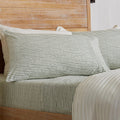 Queen Stripe Microfiber Sheet Set - Ultra-Soft Seafoam