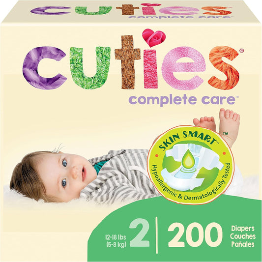 Cuties Skin-Smart Diapers | Absorbent & Flexible Tabs | Size 2 | 200 Count