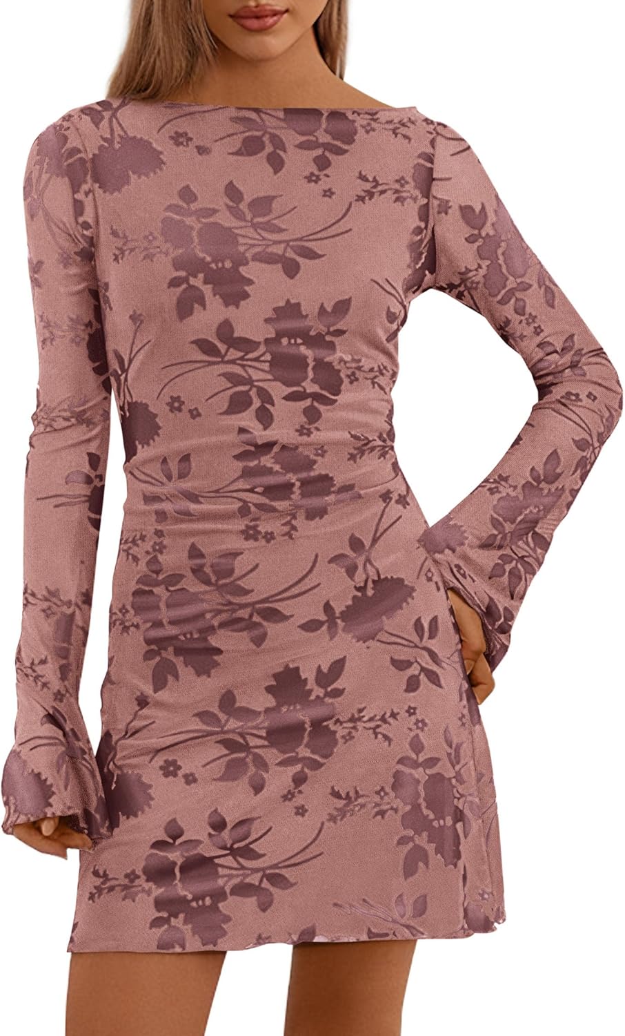 Floral Long Sleeve Mini Dress for Women - Perfect for Fall Events