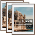 18x24 Picture Frame for 16x20 or 18x24 Prints - Walnut 3 Pack