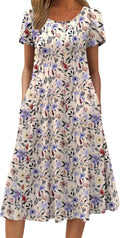 Zeagoo Women's Short Sleeve Midi Dress for Effortless Summer