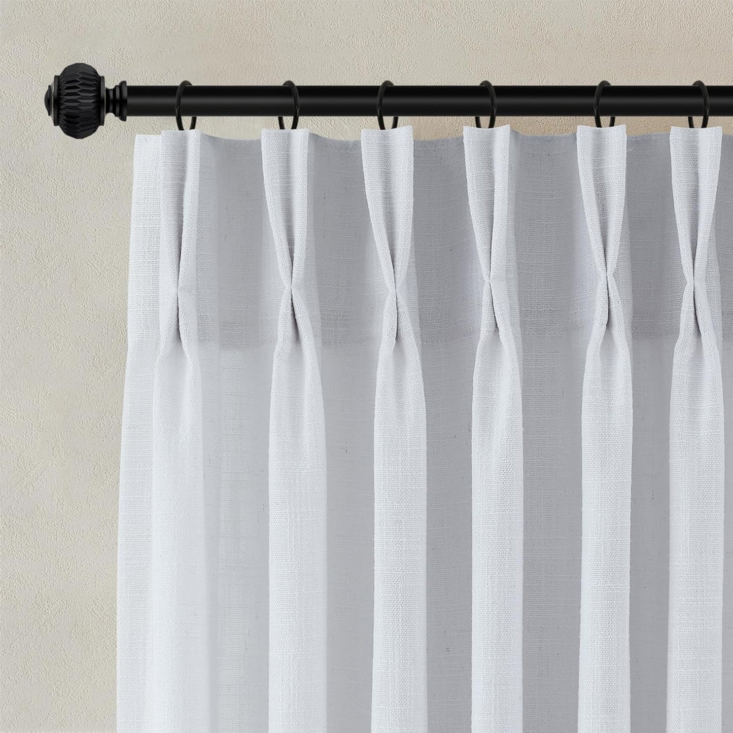 90 Inch Long Pleated Linen Curtains for Elegant Living Spaces