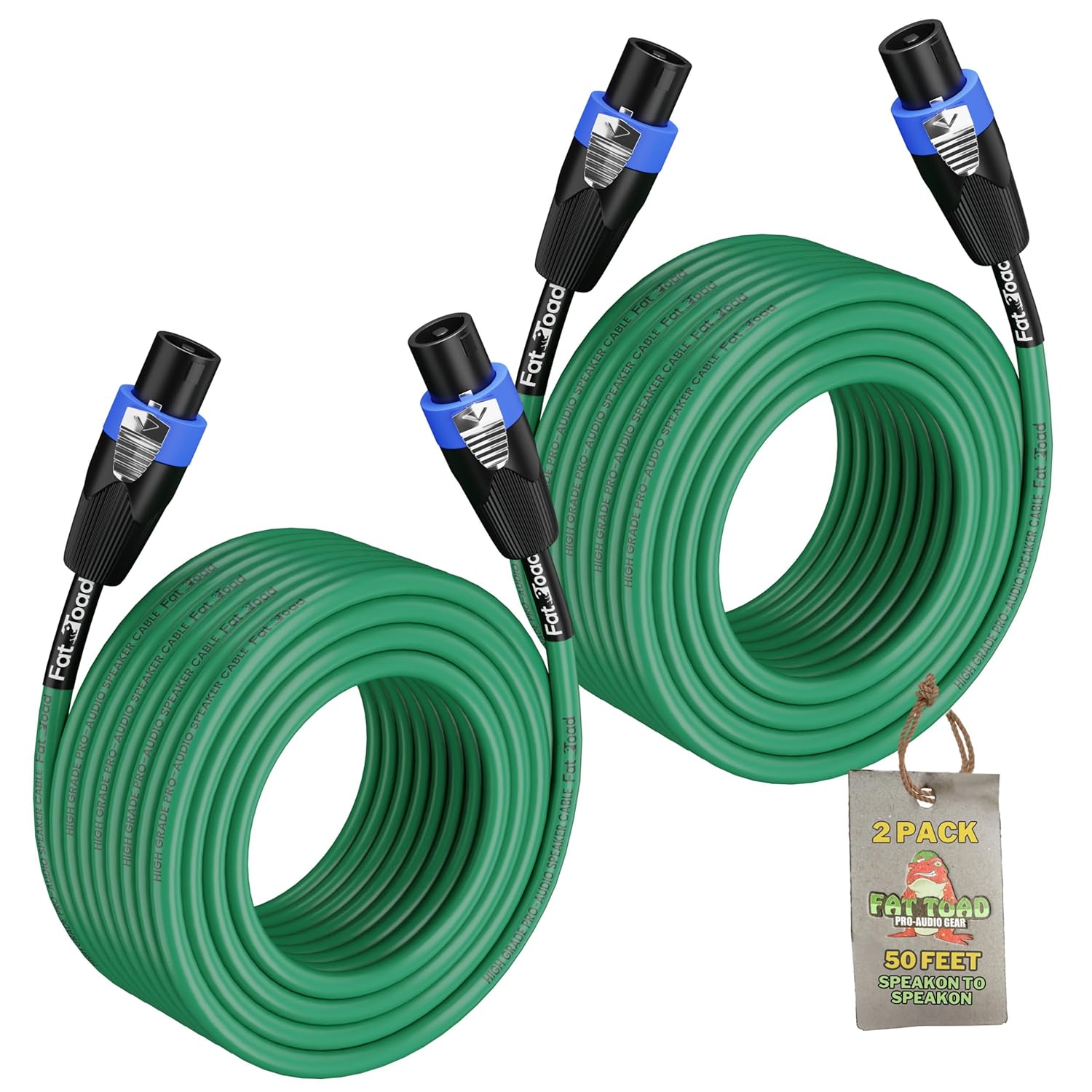 Fat Toad 50ft Speakon Cables for Professional Audio Gear