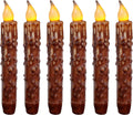 Real Wax Hand Dipped Taper Candles - Flameless Rustic Tapers