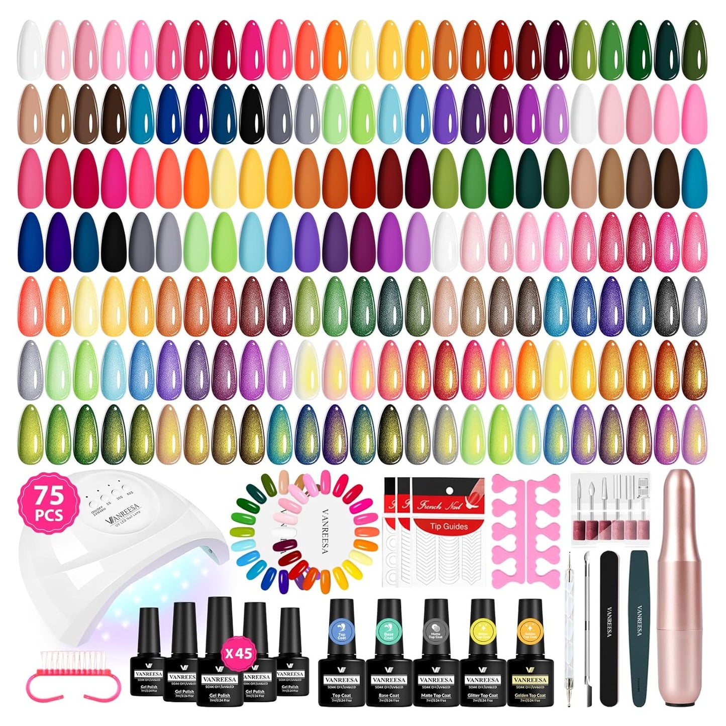 VANREESA Gel Nail Polish Kit with UV Light and Nail Drill Set