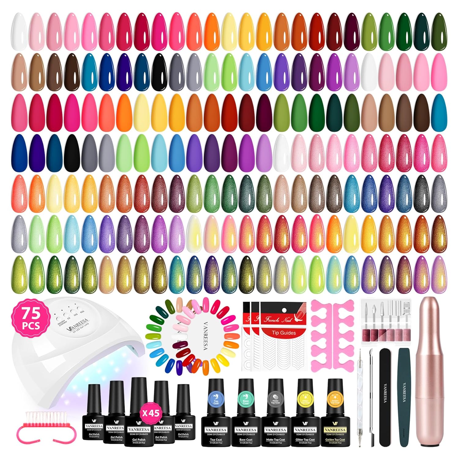 VANREESA Gel Nail Polish Kit with UV Light and Nail Drill Set