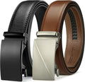 BOSTANTEN Ratchet Leather Belt For Men 2 Pack - Adjustable Trim