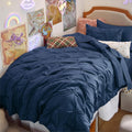 Bedsure Twin Comforter Set Navy - 5-Piece Twin Bedding