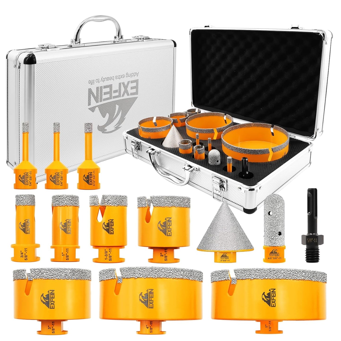 Tile Hole Saw Kit 13pcs for Porcelain Marble Granite Drilling