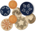 Woven Wall Basket Set of 8 - Handcrafted Seagrass Boho Decor