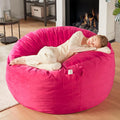 Codi 5FT Giant Pink Bean Bag Chair with Filler - Plush Foam Lounger