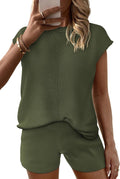 Ekouaer Women's Pajamas Cap Sleeve Knit Lounge Set - Soft Lightweight
