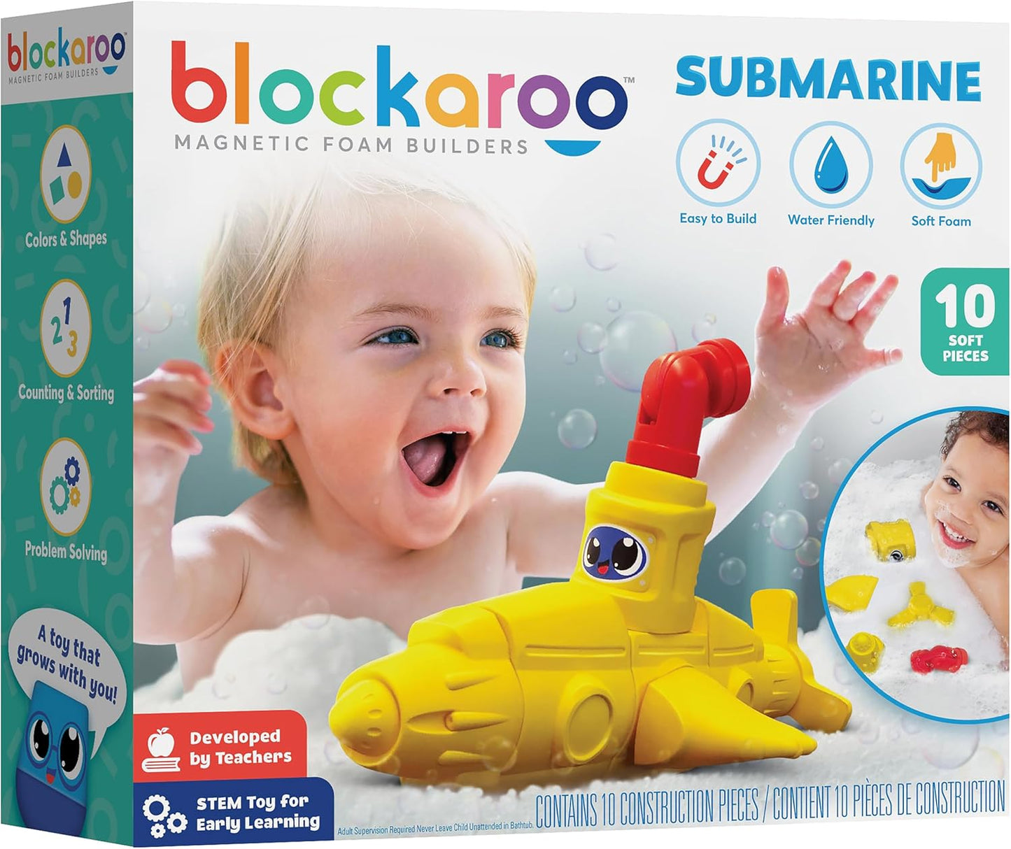 Magnetic Foam Building Blocks - Fun Bath Toys for Toddlers