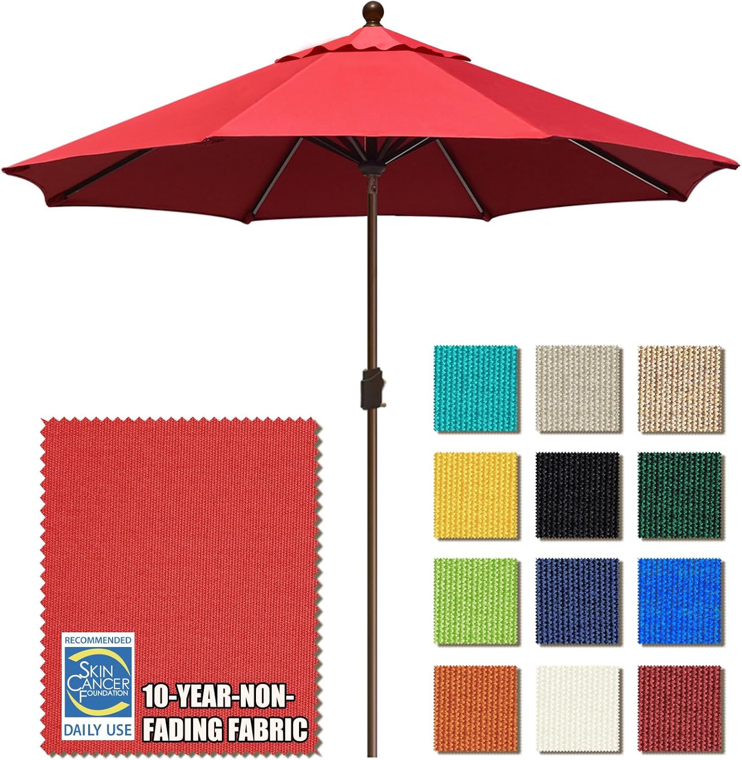 EliteShade USA 9Ft Market Umbrella for Outdoor Use