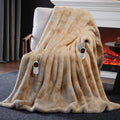 Guohaoi Heated Blanket Electric Throw - Plush Faux Rabbit Fur Comfort