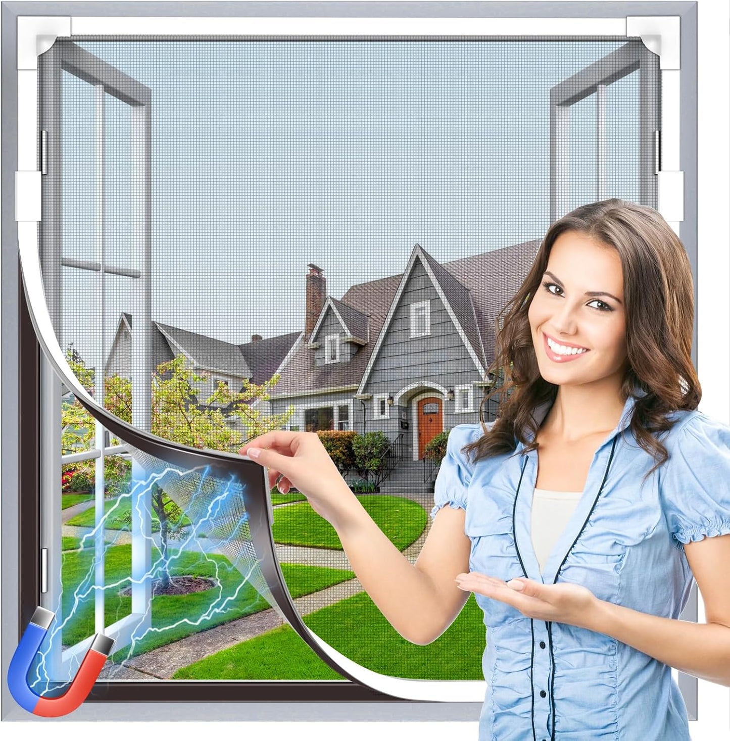 Adjustable Magnetic Window Screen Replacement for Home Use