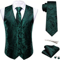 Elegant Barry.Wang Men's Suit Vest and Tie Set in Silk Jacquard