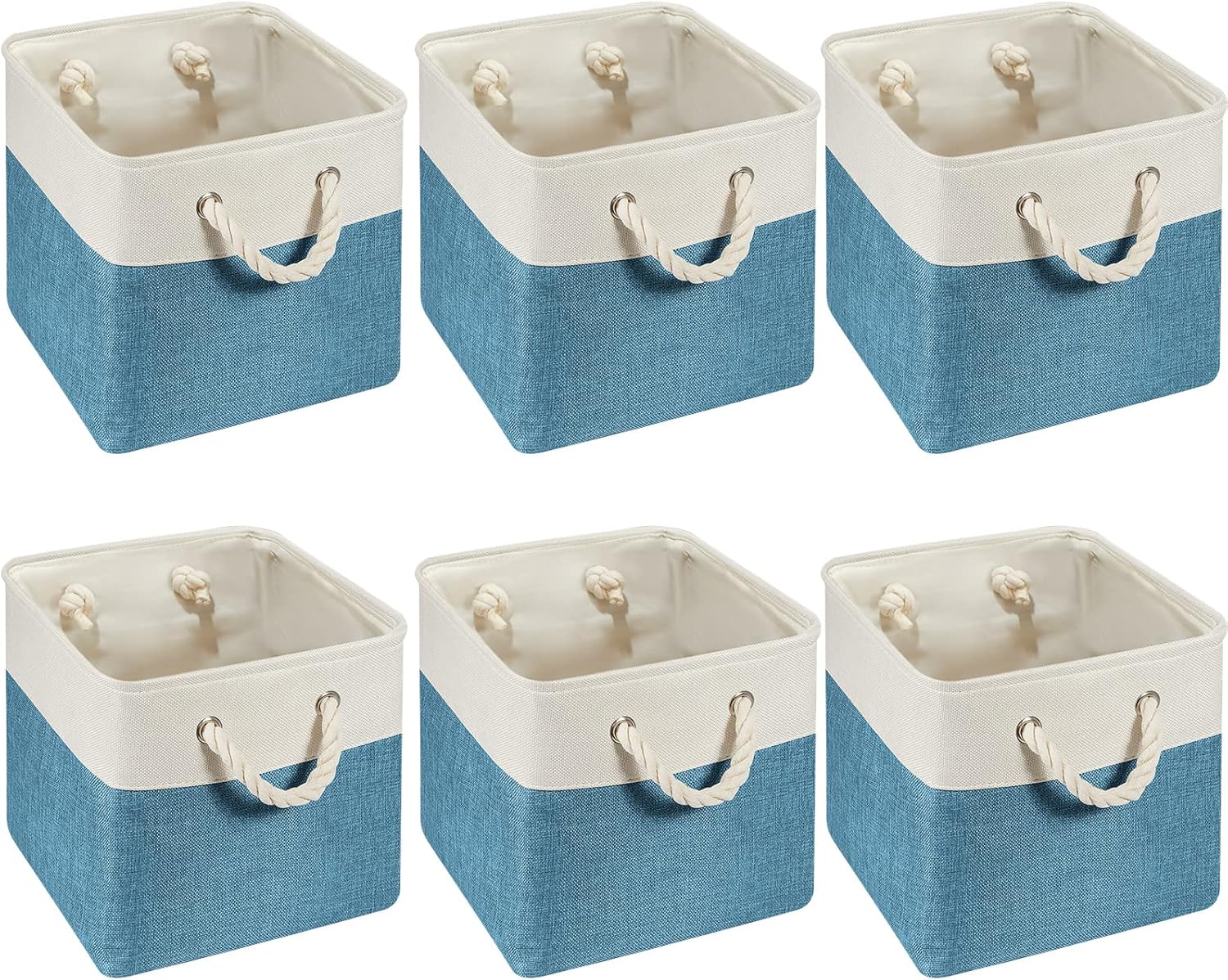 6 Pcs 11 x 11 Inch Cube Storage Bins for Home Organization