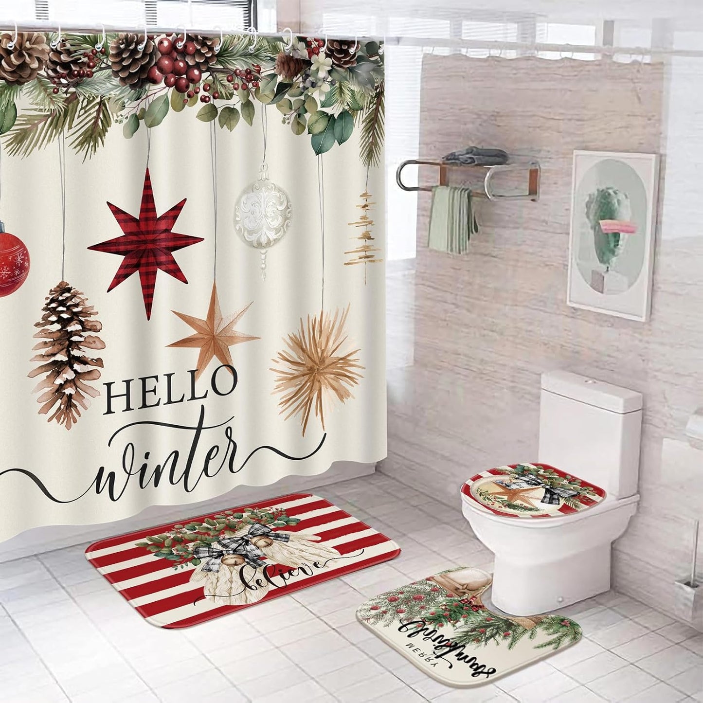 Winter Wonderland Bathroom Set - Festive Holiday Decor!