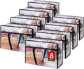 Clear Clothes Storage Bags 8 Pack 60L - Heavy-Duty Vinyl Organizer