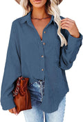 SEMARO Womens Corduroy Button Down Oversized Shirt - Versatile