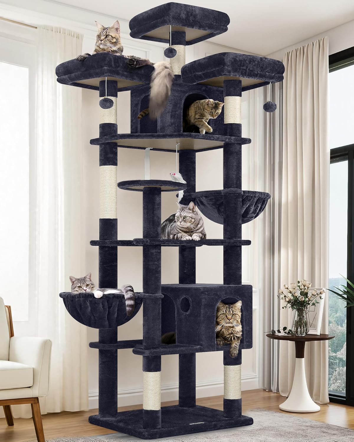 Globlazer XXL Tall Cat Tree Tower for Multiple Adult Cats