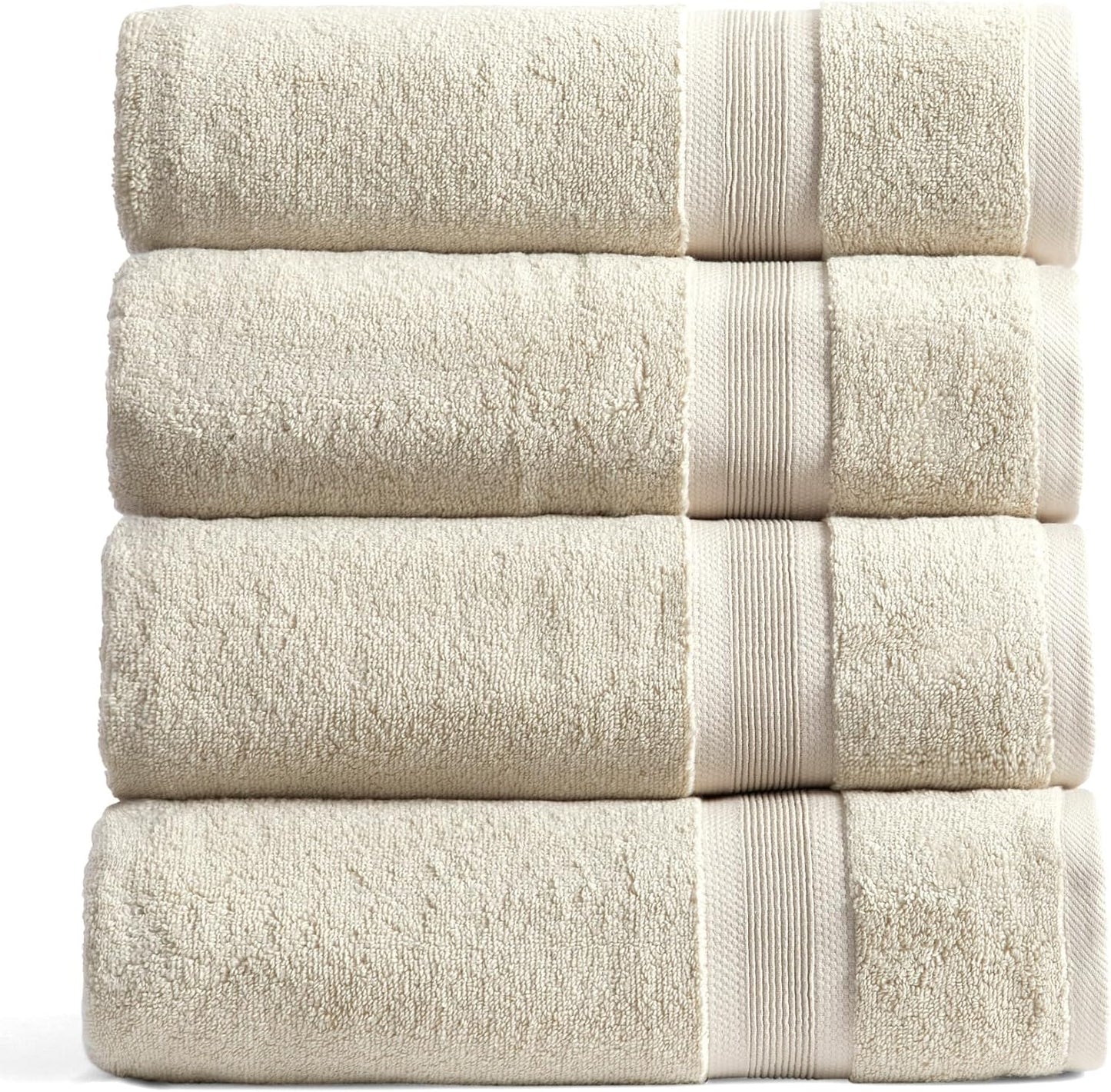 Luxury Viscose from Bamboo Bath Towel Set of 4 for Comfort