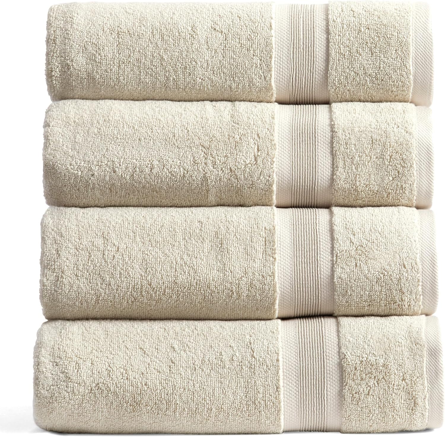 Luxury Viscose from Bamboo Bath Towel Set of 4 for Comfort