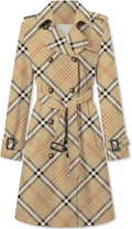 Betusline Women's Double Breasted Waterproof Trench Coat - Classic Fit