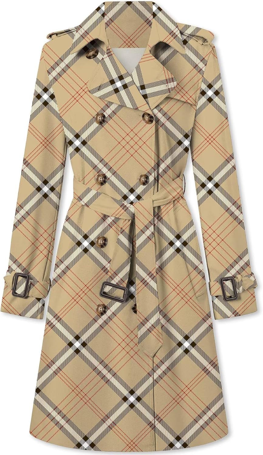 Double Breasted Waterproof Trench Coat for Women - Stylish Overcoat