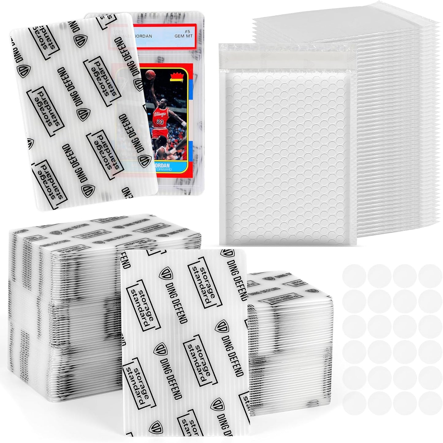 Ding Defend Card Shipping Kit with Bubble Mailers and Tape Seals