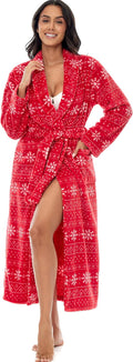 Women's Plush Fleece Bath Robe - Plus Size Long Winter Wrap
