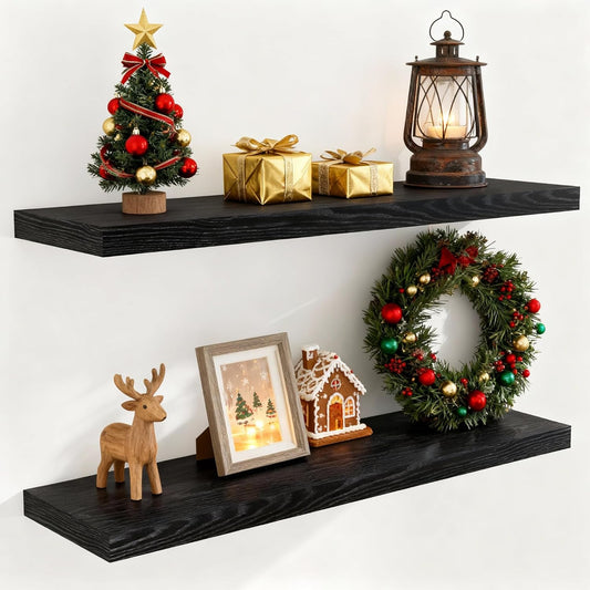 40 Inch Floating Shelves for Home Decor - Rustic Wall Storage